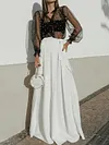 Loose White Color Jumpsuit Bottoms