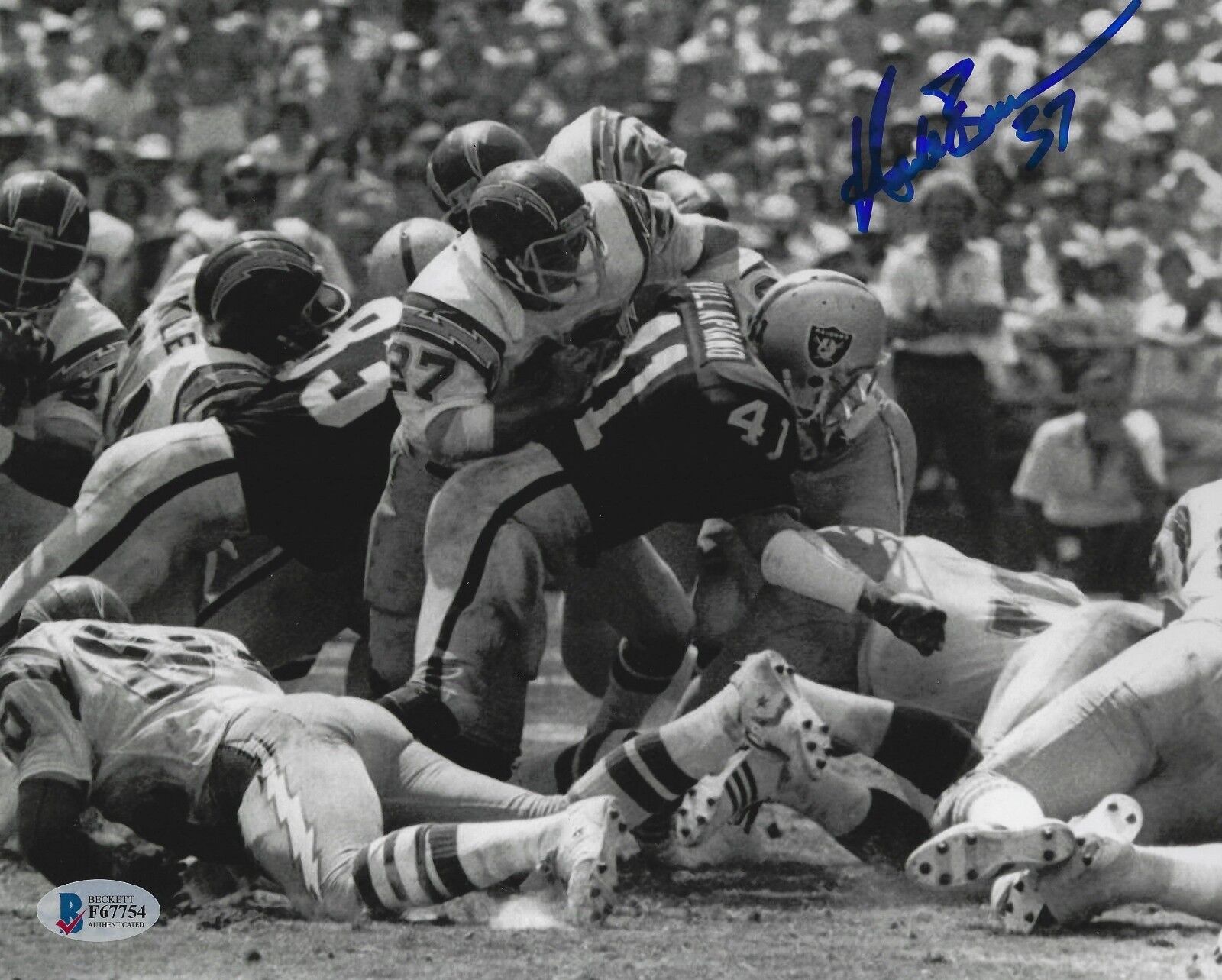 Hank Bauer Signed Chargers Football 8x10 Photo Poster painting BAS Beckett COA Air Coryell HOF 1