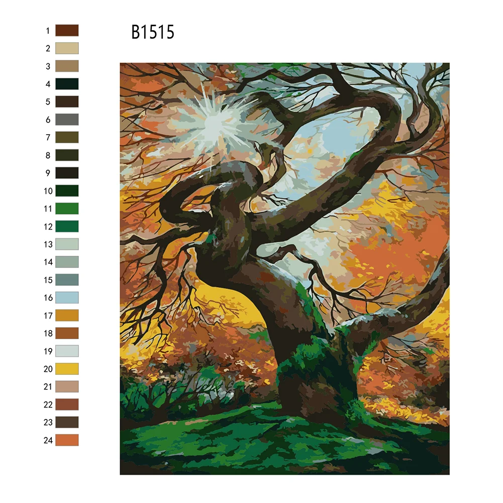 DIY Paint By Number 40*50cm - Big Tree In The Forest