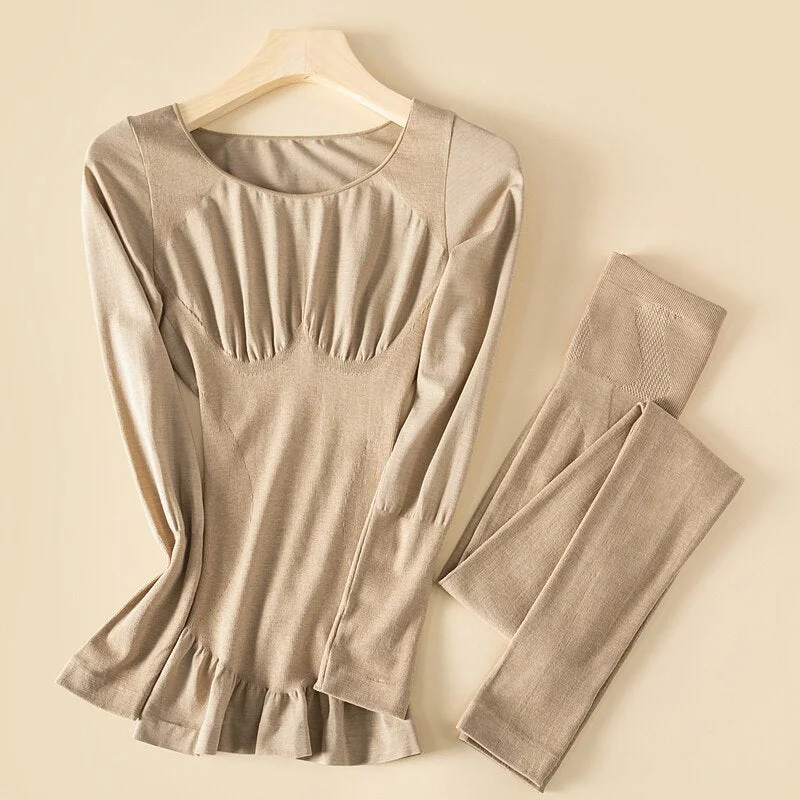 Lingere Winter Thermal Underwear Set Seamless Bodysuits For Women Long Sleeves Sexy Women's Intimates Hot Underwear & Sleepwears