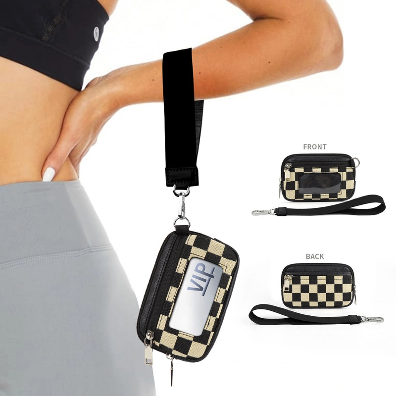 In Stock Hot Lulu Same Transparent PVC Card Bag Wrist Bag Portable Bank Card Change Purse