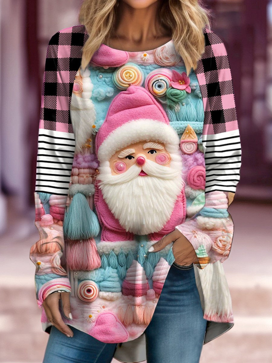 Women's Long Sleeve Scoop Neck Graphic Printed Tops