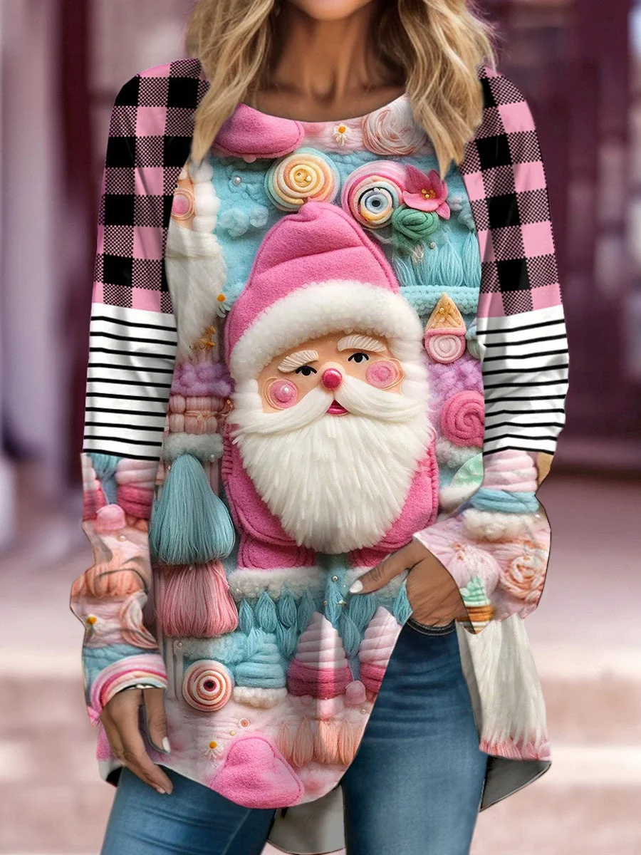 Women's Long Sleeve Scoop Neck Graphic Printed Tops