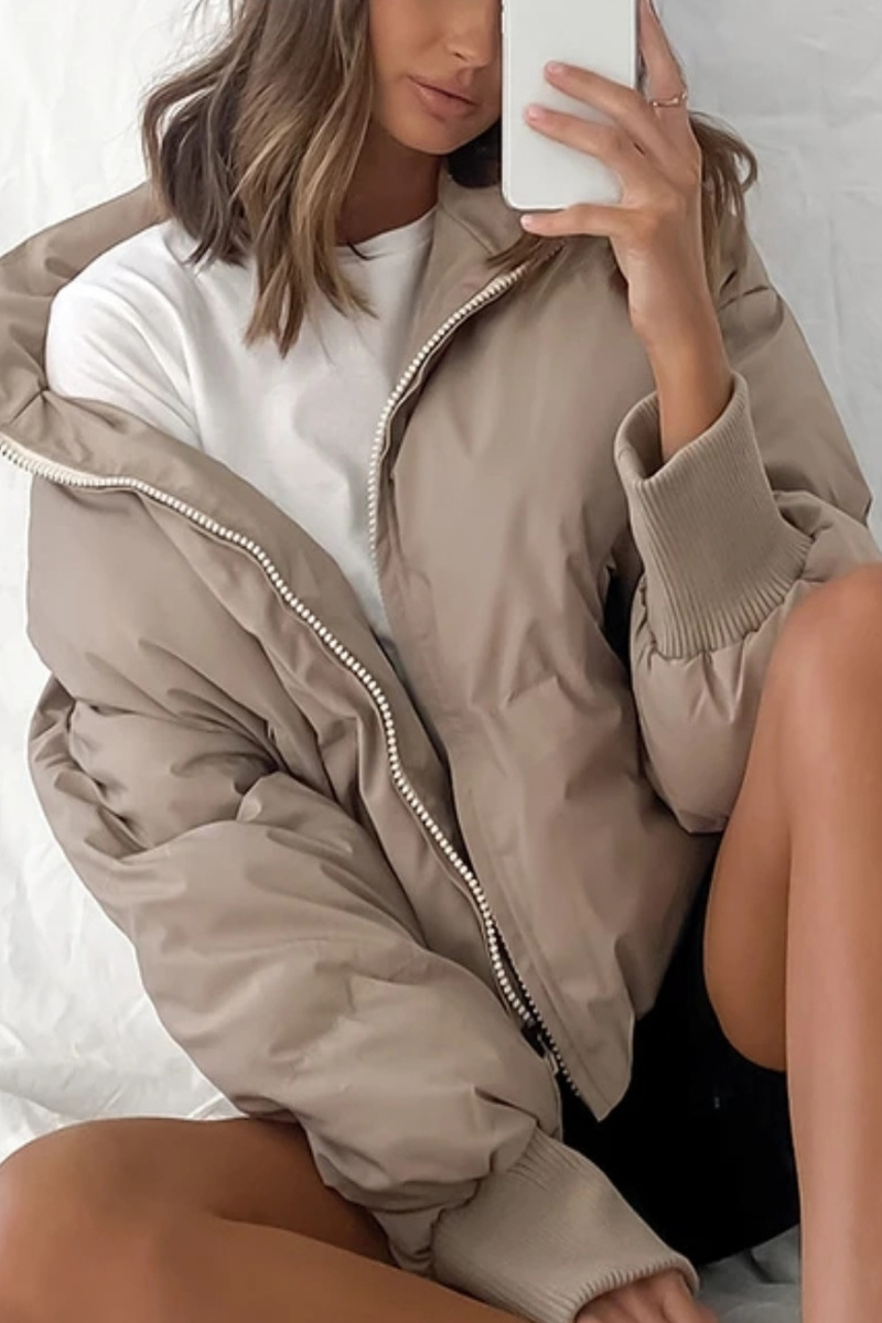 Solid Color Warm Cotton Coat