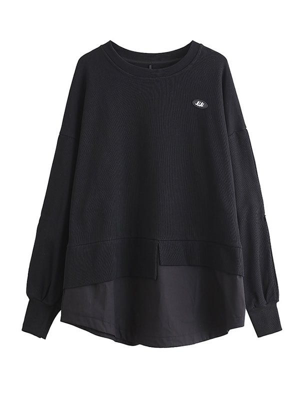 Irregular Splicing Loose False Two Sweatshirts