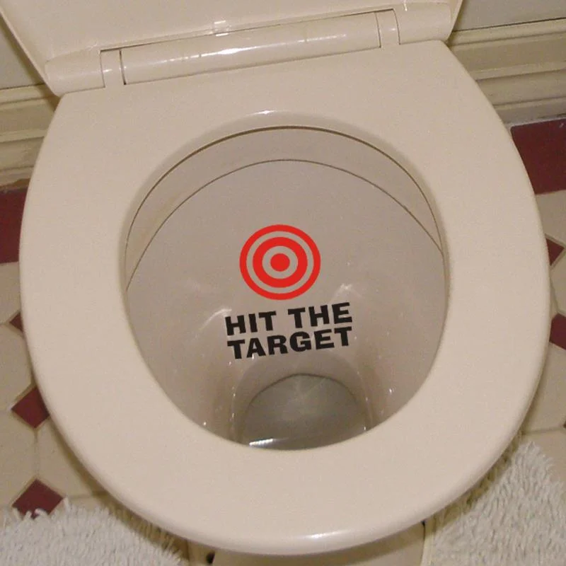 Hit The Target Toilet Stickers Bathroom Decoration Removable Wall Decals Mural Art Poster Vinyl Diy Home Decor Quotes Creative