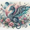 Flower Dragon-11CT Stamped Cross Stitch 50*50cm/19.69*19.69in