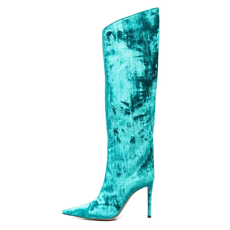 Turquoise knee high boots hotsell