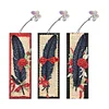 3Pcs Special Shape Black Feather Red Rose DIY Diamond Painting Bookmarks Kits