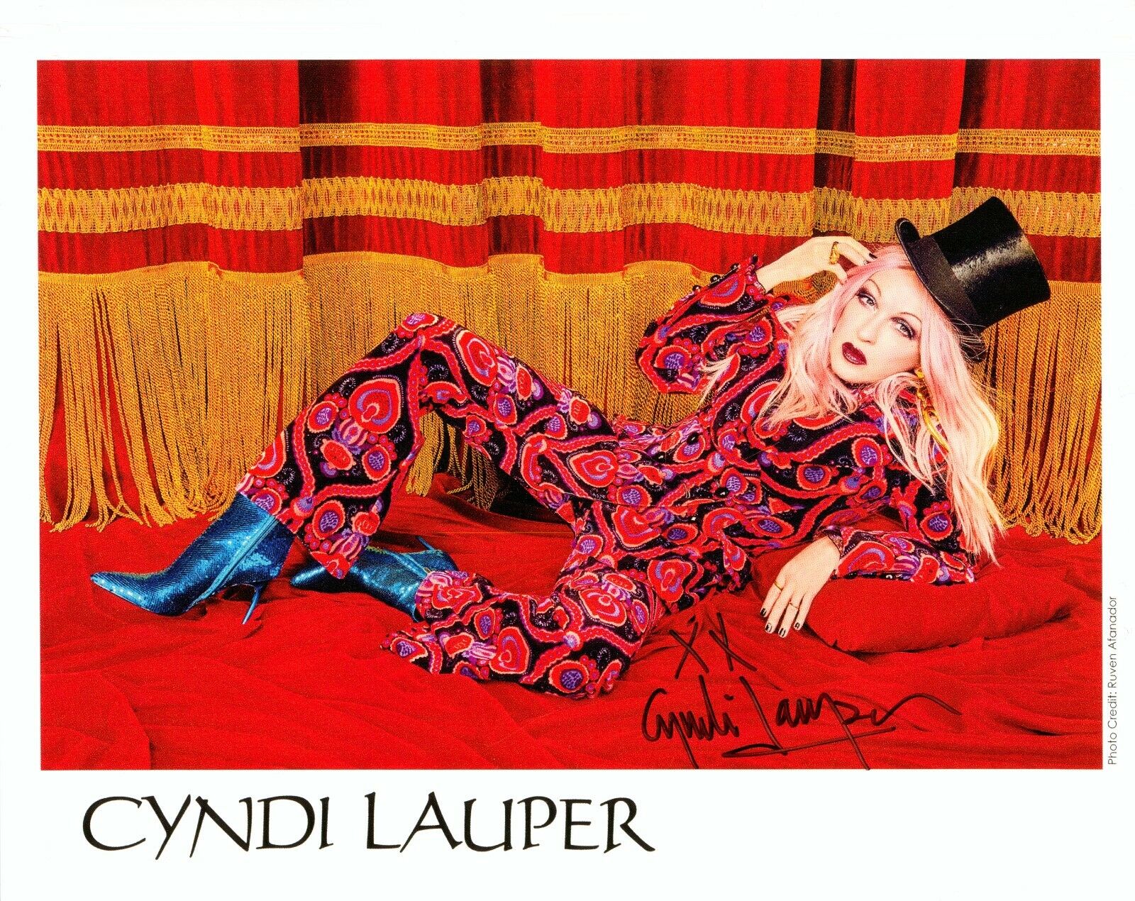 Cyndi Lauper Signed Photo Poster painting Card Girls Just Wanna Have Fun Genuine Autograph + COA