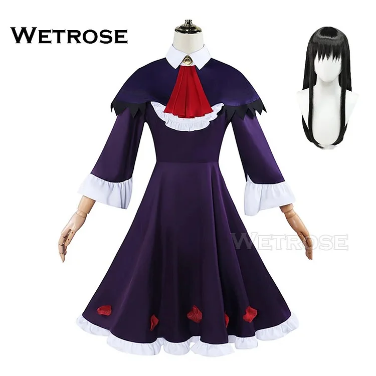 【Wetrose】Homura Akemi Cosplay Costume Mahoushoujo Magic Girl Puella Magi  Magica Walpurgisnacht Rising Movie Set Wig Halloween