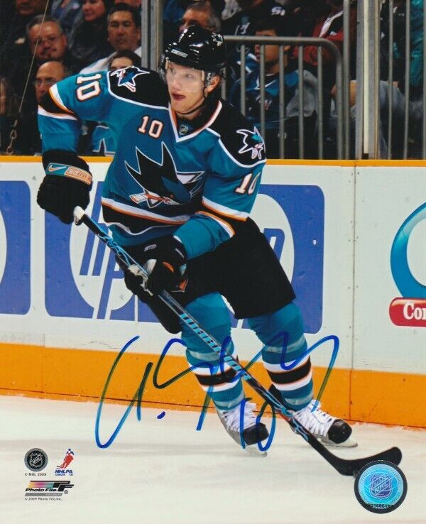 CHRISTIAN EHRHOFF SIGNED SAN JOSE SHARKS 8x10 Photo Poster painting! Autograph