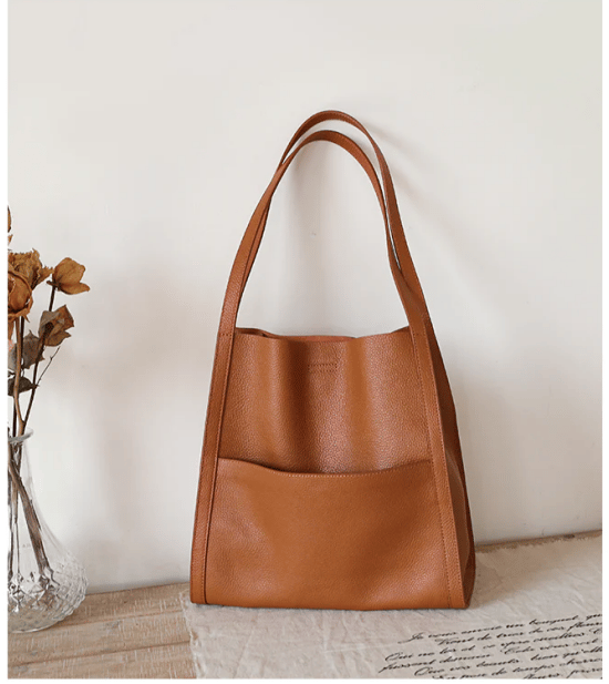 (Buy 2 Free shipping )-🔥Solid color simple genuine leather shoulder bag