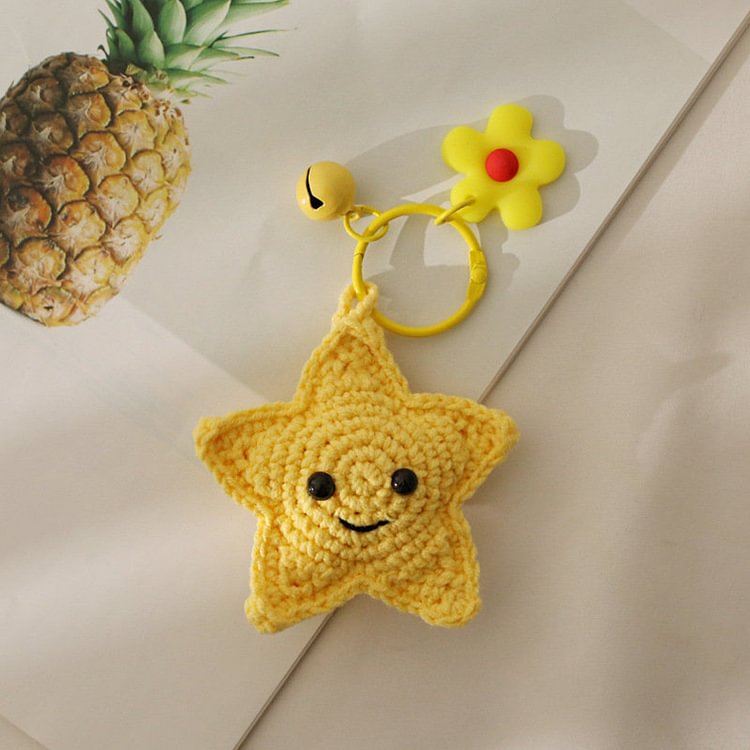 Crochet Cute Sun Moon Plushies Keychain