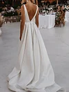 White Color Deep V-Neck Split-Side Wedding Maxi Dress