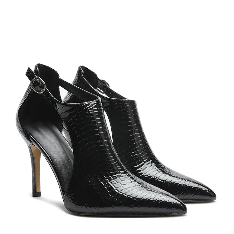 90mm Women's Pumps Apricot Bottoms Shoes Middle Heels Pointy Toe Dress Croc Stilettos VOCOSI VOCOSI