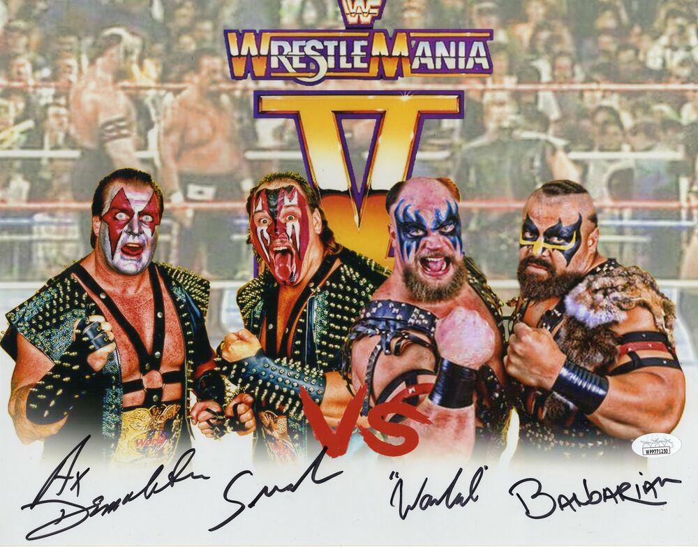 Demolition vs The Powers of Pain Autograph 11x14 Photo Poster painting Wrestlemania V