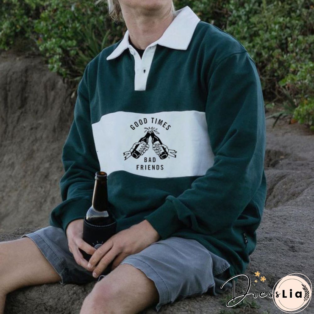 Good Time Bad Friends Color Matching Sweater