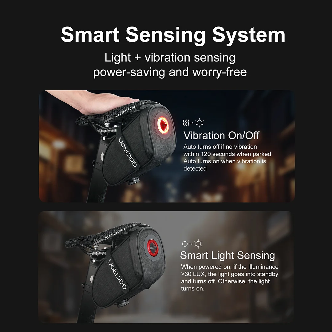 BIRD NEST300 Aero Saddle Bag withMagnetic Smart Taillight