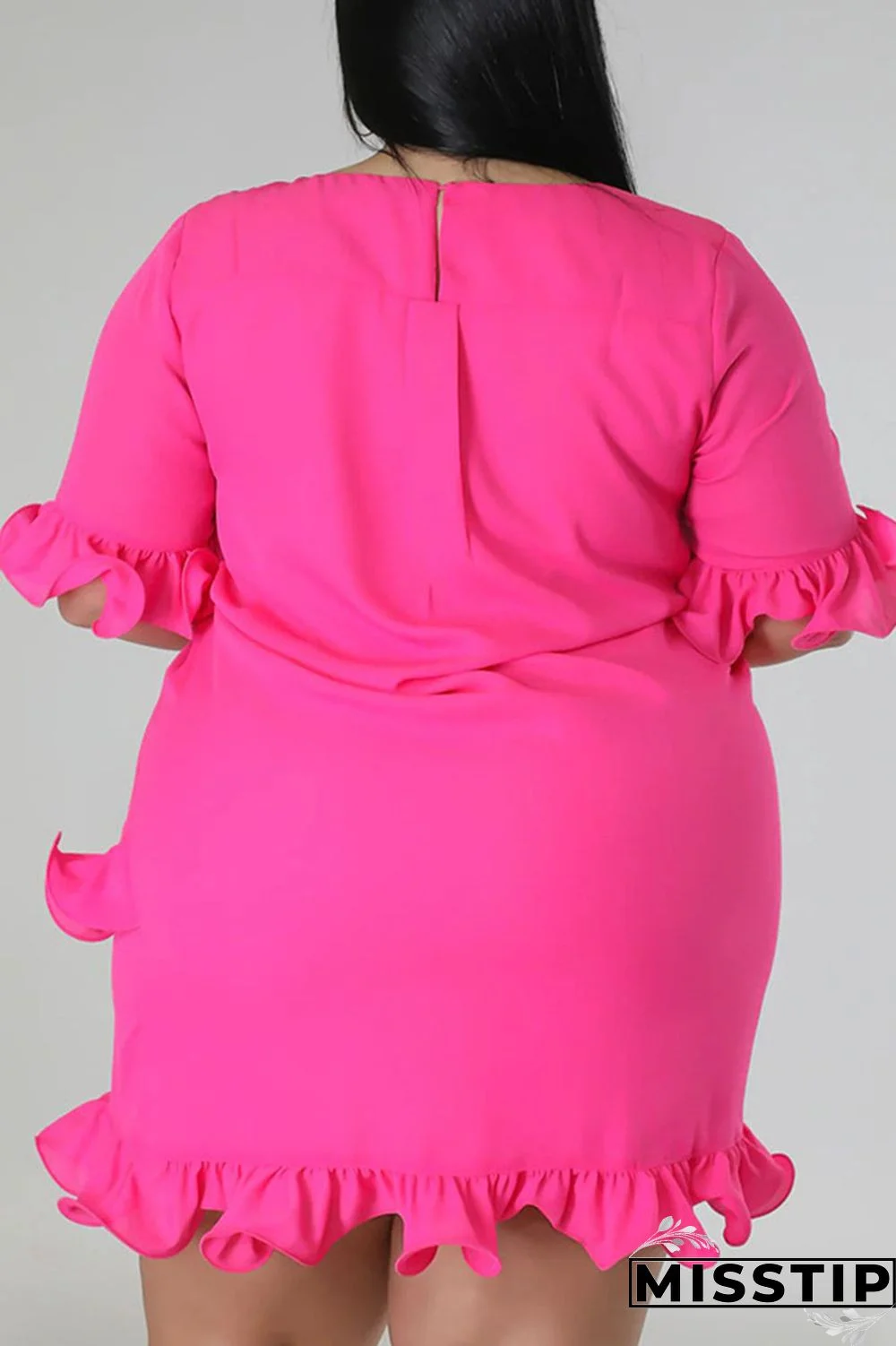 Green Casual Solid Patchwork Asymmetrical Stringy Selvedge O Neck Straight Plus Size Dresses