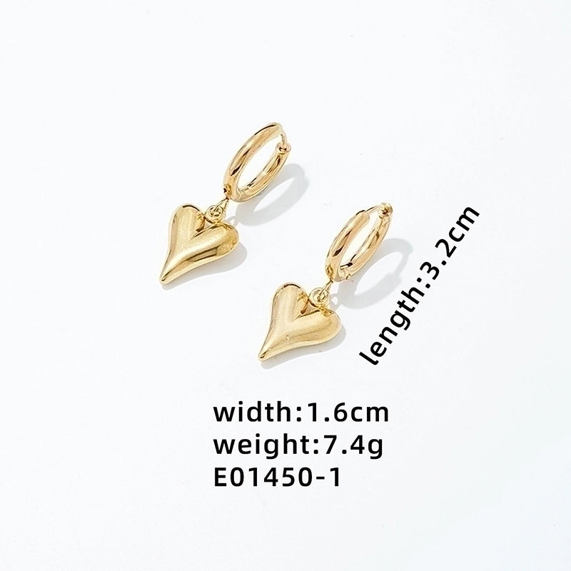 1 Pair Elegant Sweet Star Heart Shape Plating 304 Stainless Steel Gold Plated Silver Plated Drop Earrings
