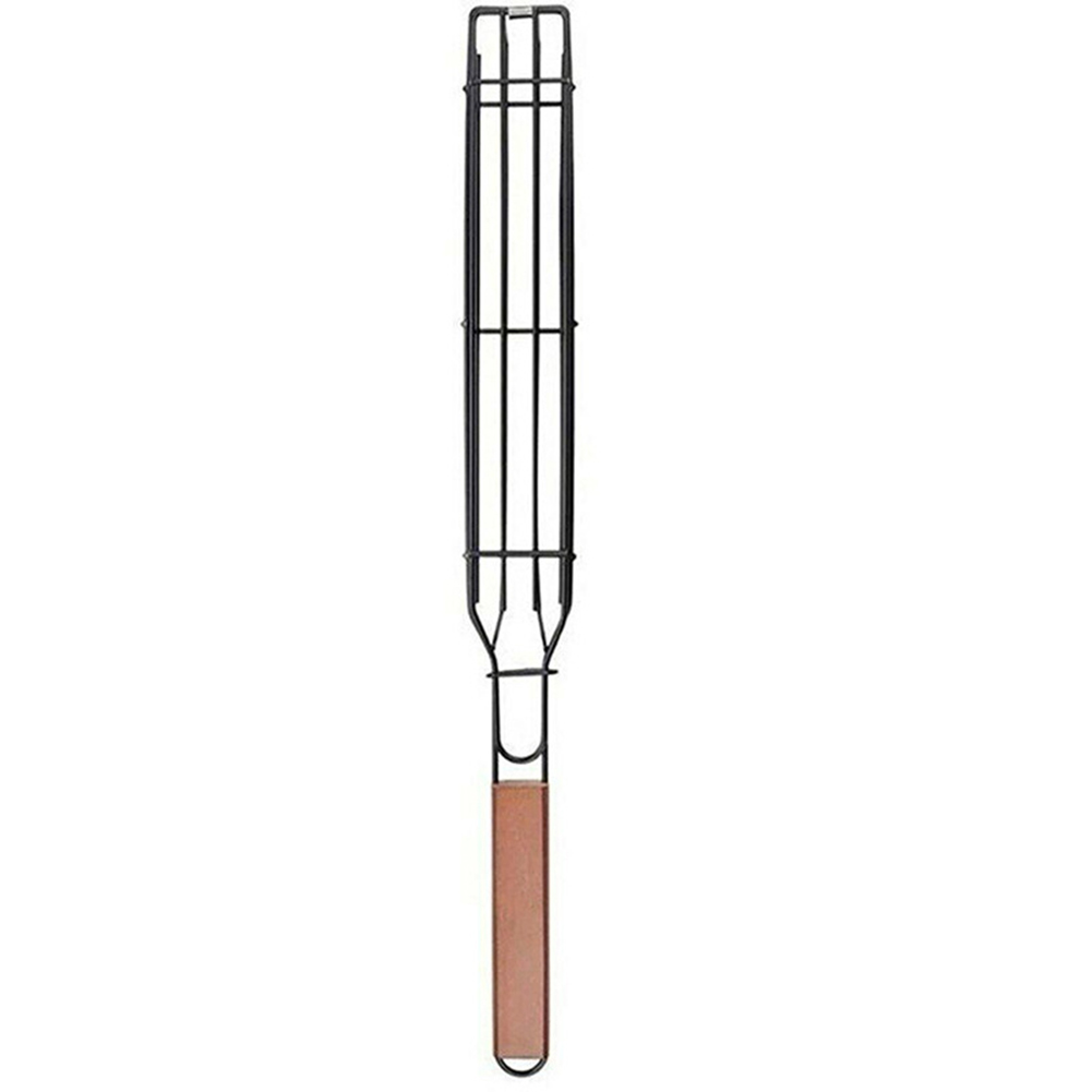 

Barbecue Grilling Basket Wooden Handle Outdoor Picnic Square BBQ Grill Net, 501 Original