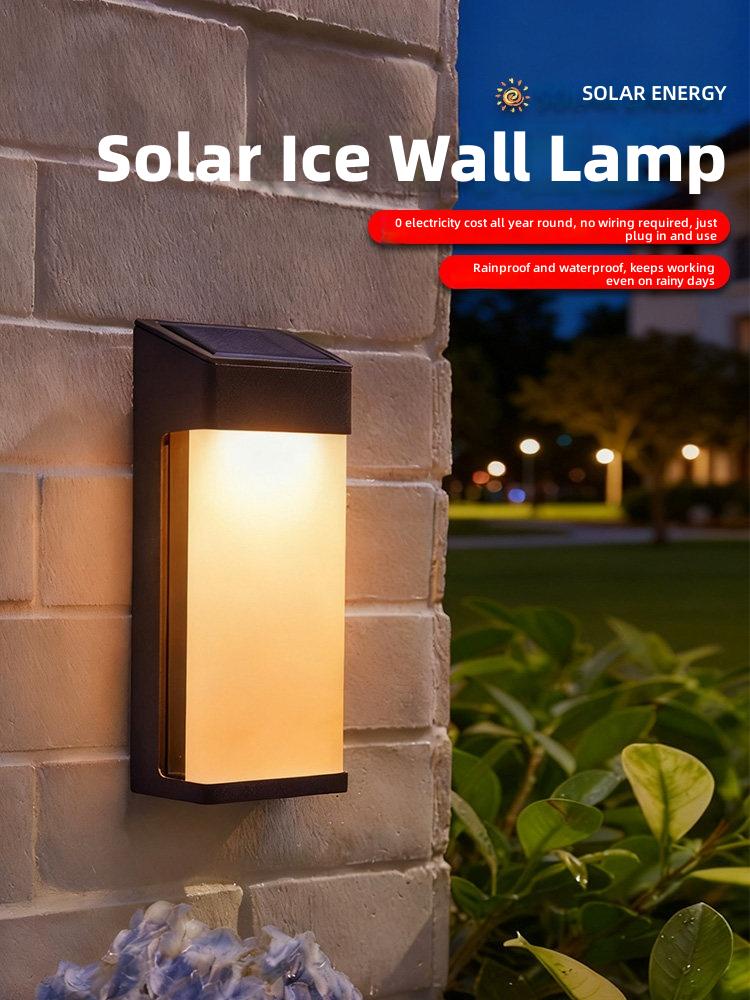 Solar Powered Outdoor Wall Lamp with Waterproof Design for Garden and Patio Lighting