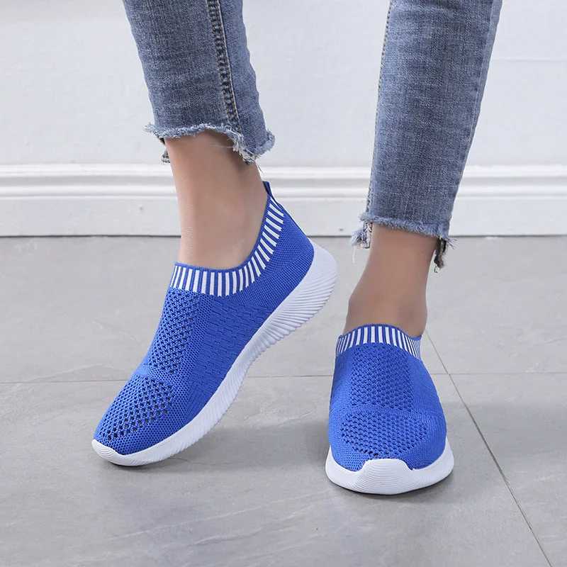 2022 New Women Sneakers Vulcanized Shoes Sock Sneakers Women Summer Slip on Flat Shoes Women Plus Size Tenis Feminino