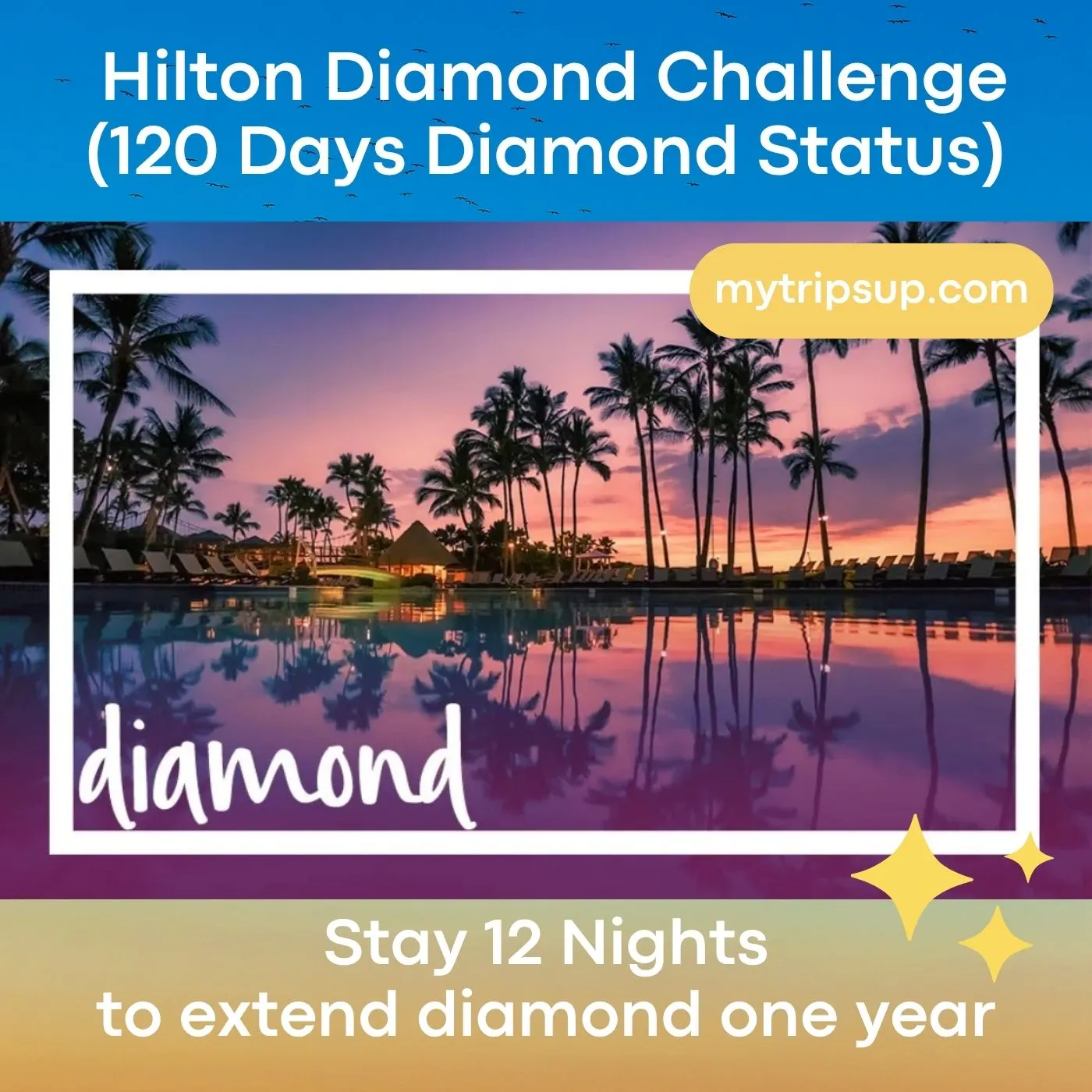 mytripsup Hilton Honors Status Match Diamond Challenge (120 Days Diamond Status) 