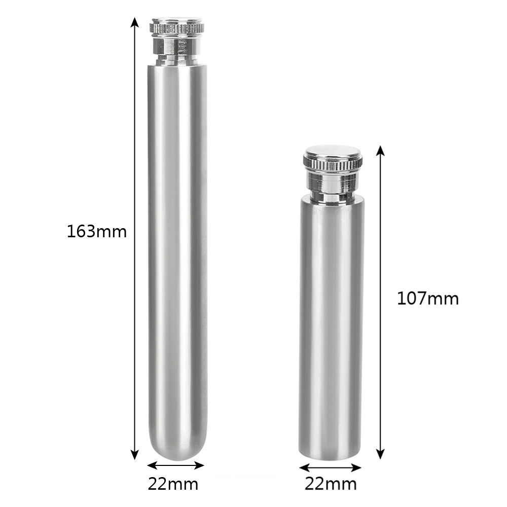 Tegooe Portable Stainless Steel 1oz Tubular Mini Hip Flask for Whiskey and Spirits