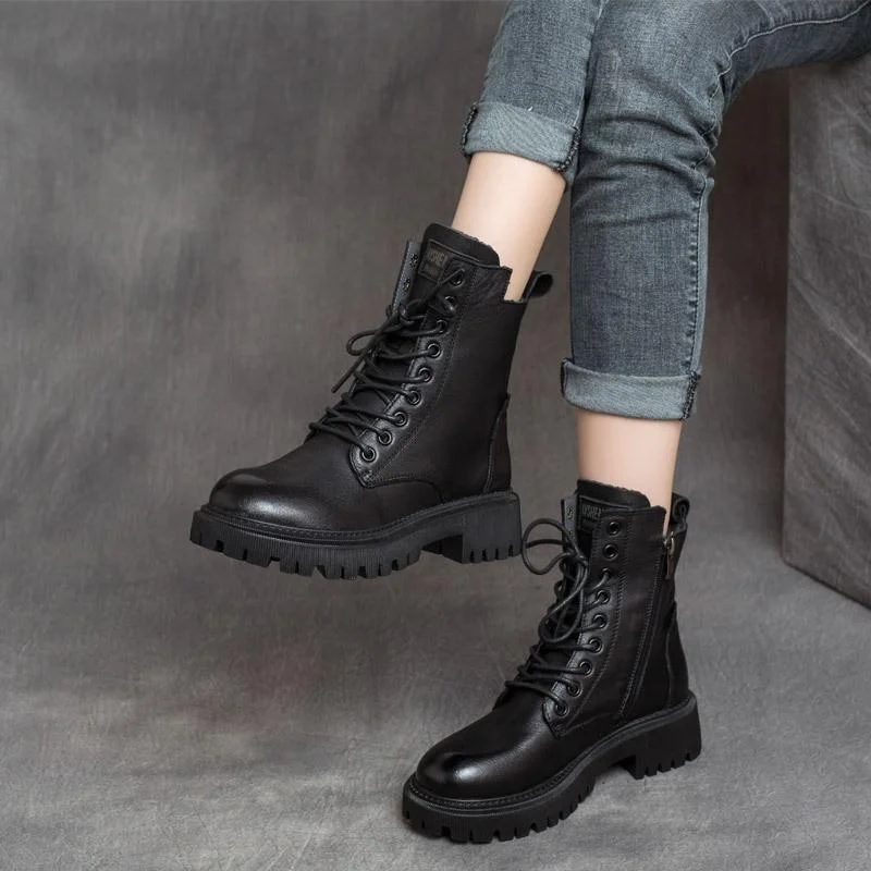 2021 Boots Women Shoes for Winter Boots Fashion Shoes Woman Casual Autumn Leather Botas Mujer Female Ankle Boots Women