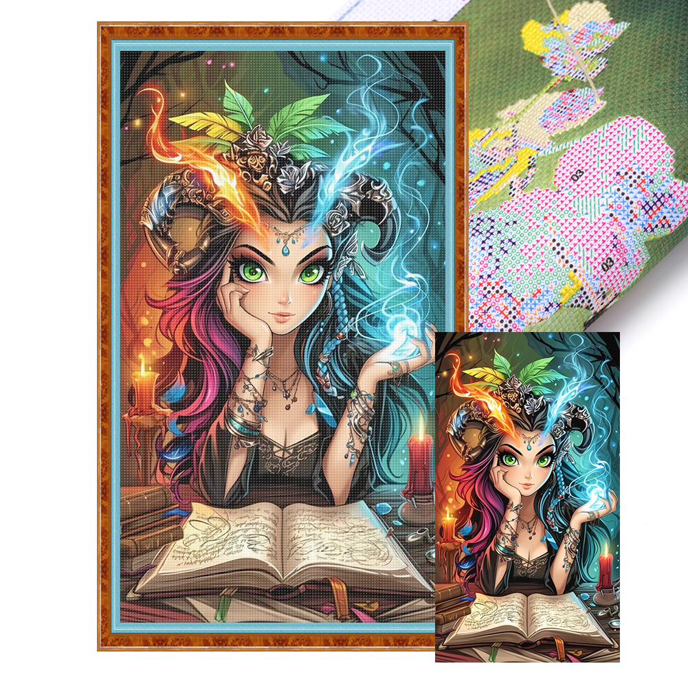 Cool girl Full 11CT Pre-stamped Canvas(40*70cm) Cross Stitch