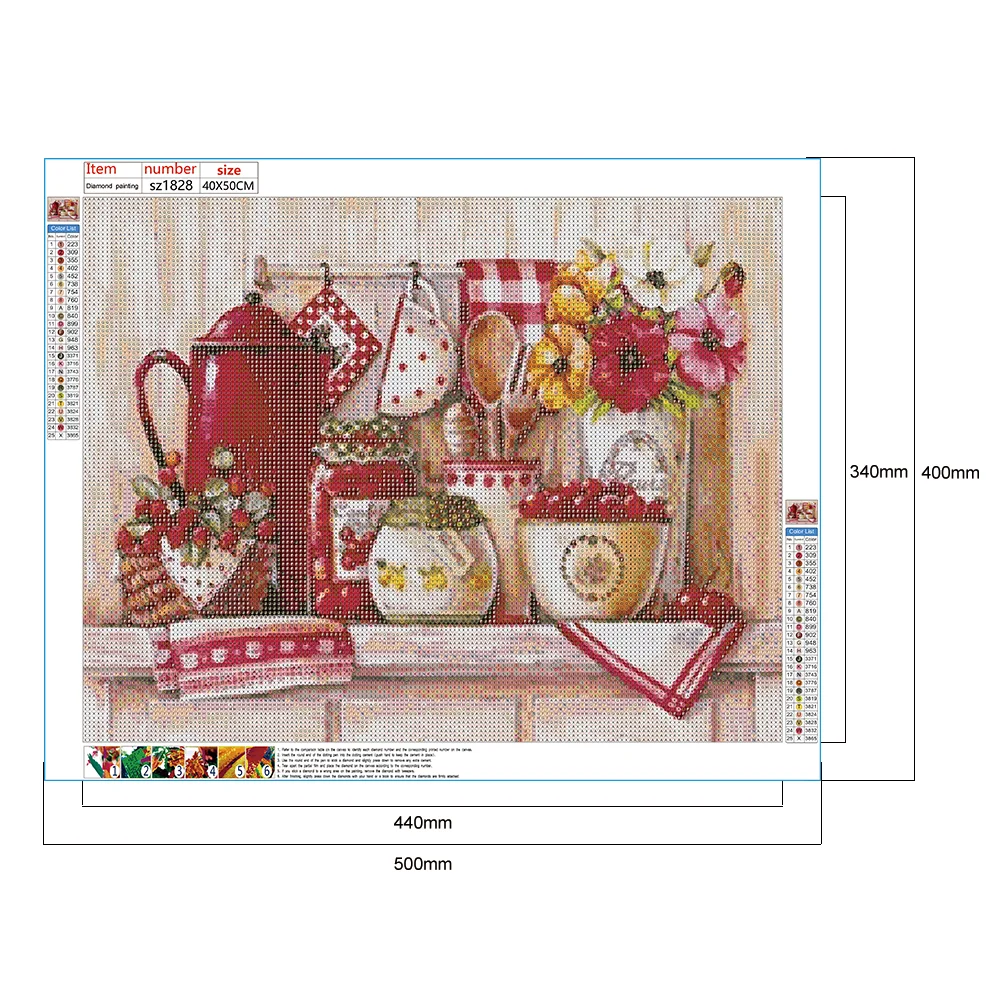 Diamond Painting - Full Round Drill - Kitchen Table(50*40cm)