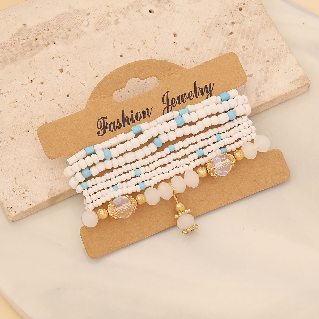 Women Droplet Glass Handmade Beaded Bracelets