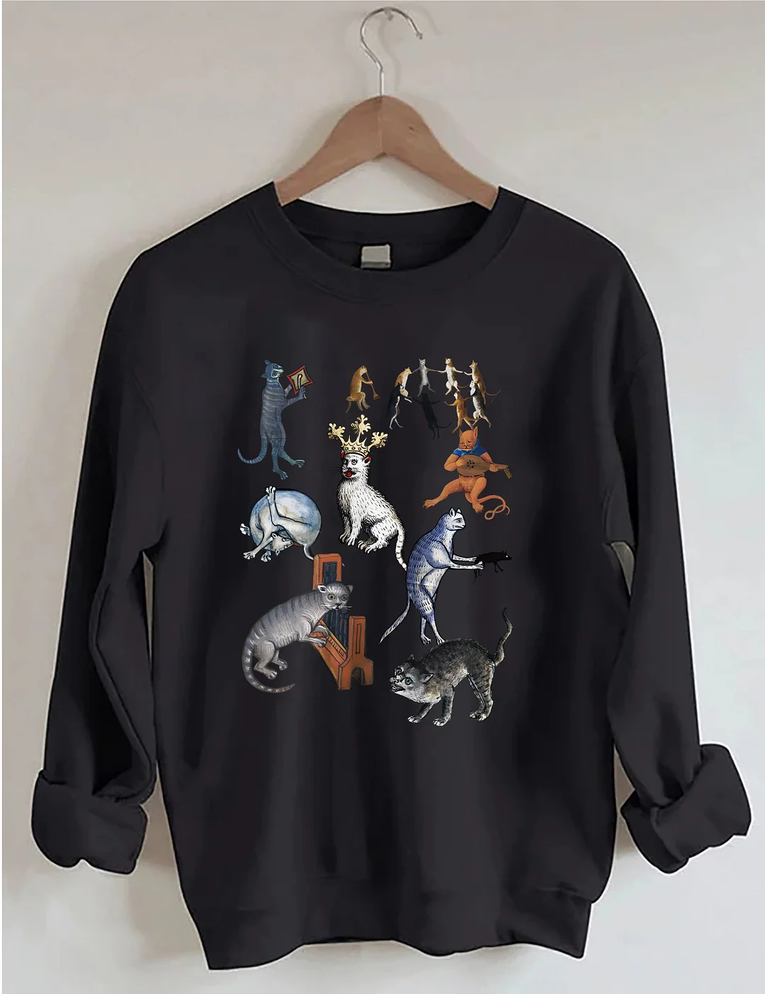 Weird Medieval Cat Party Sweatshirt