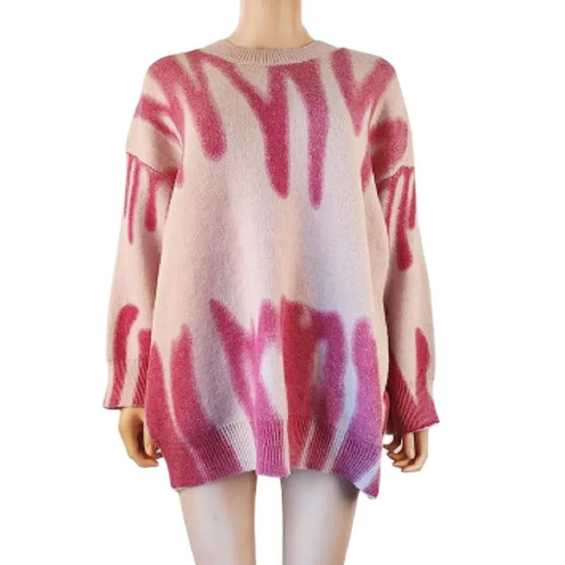 Fashion Stripes Sweaters Women Oversized Y2K Winter Knitted Warm Pullovers Female Long Jumpers Streetwear Loose Outerwear 2020