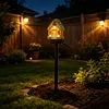 LED Solar Fairy-Tale Mushroom Cottage Garden Light Auto On/Off Resin Mushrooms Ground Decor Lights Weather-Proof Solar-Powered Resin Mushrooms Statue Lamp for Yard Patio Pathway Lawn Flower Bed