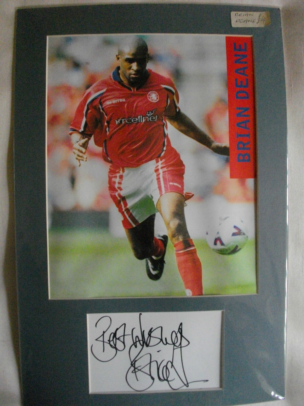 BRIAN DEANE AUTOGRAPH, MIDDLESBOROUGH FC FOOTBALL