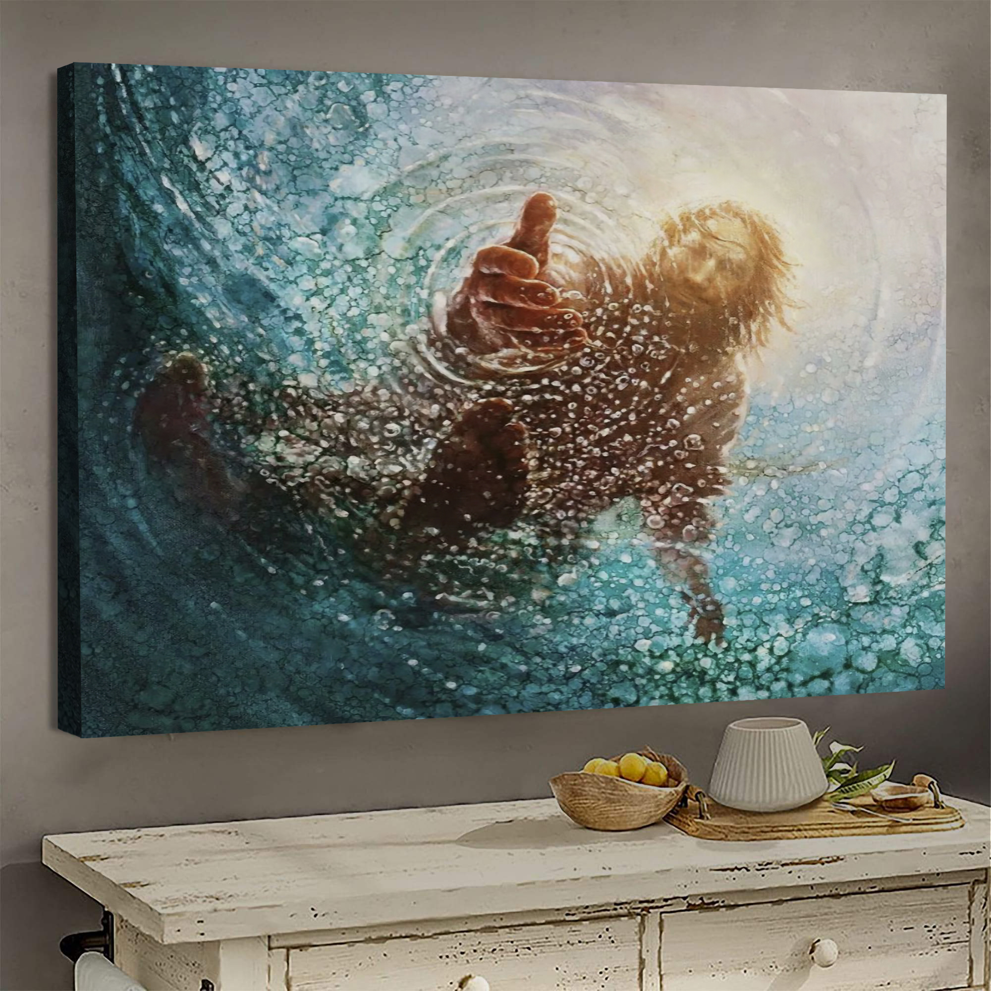 Jesus Hold My Hand Canvas Wall Art