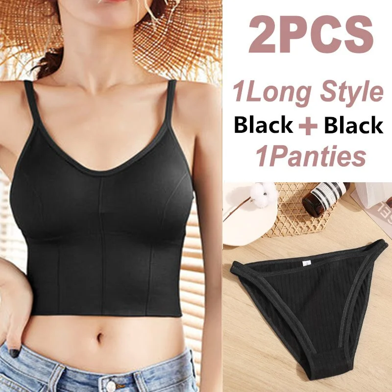 Long Style Women Tank Crop Top Sexy Underwear Female Crop Tops Lingerie Intimates With Padded Camisole Femme Push Up Bralette