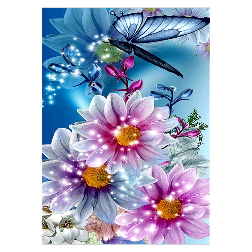 

30*40CM - Butterfly Flower - Round Drill Diamond Painting, 501 Original