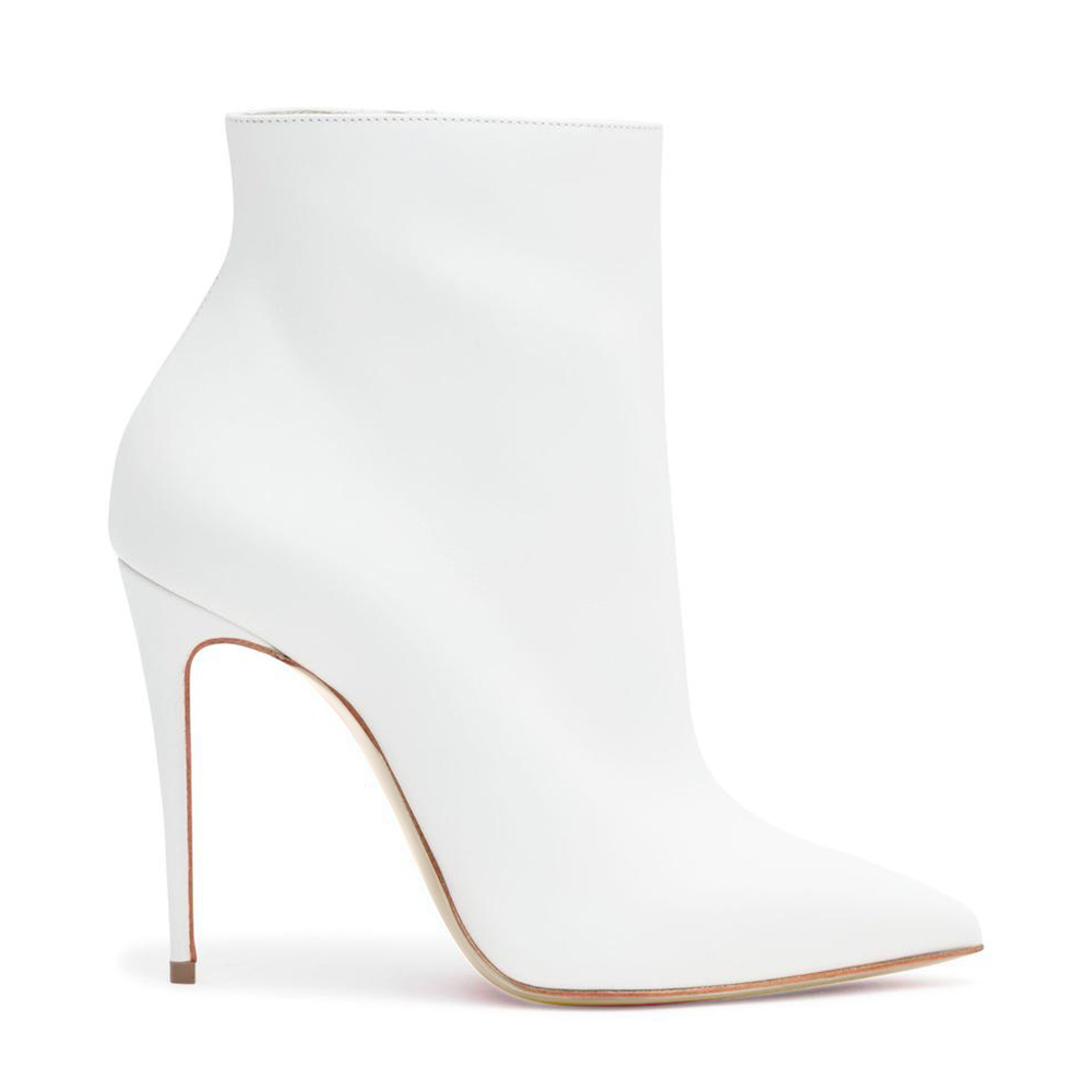 100mm Women's Closed Pointed Toe Stilettos Ankle Boots-MERUMOTE