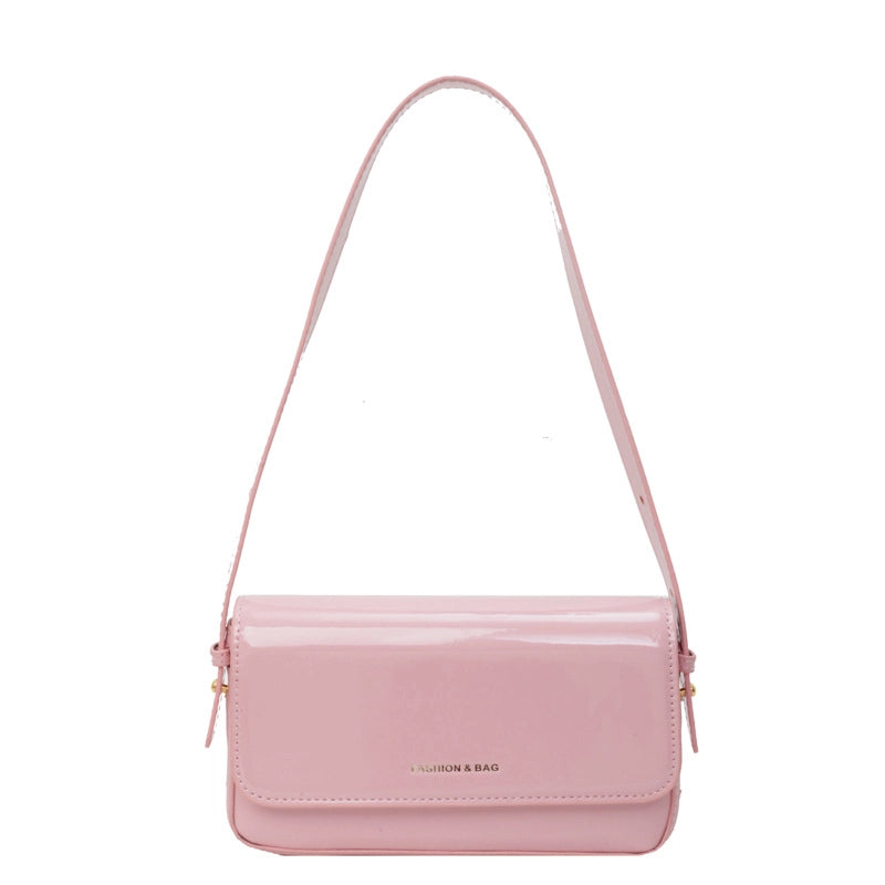 Women’s Small Pu Leather Solid Color Streetwear Magnetic Buckle Square Bag