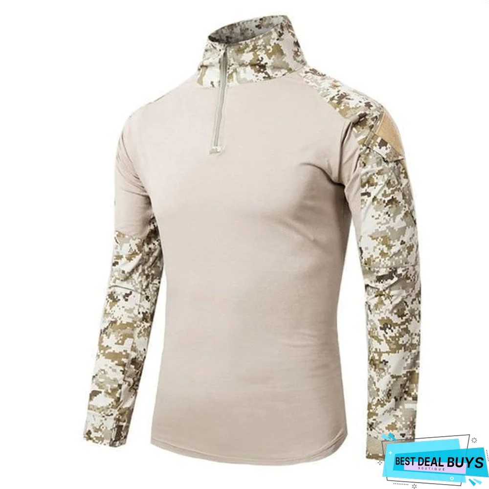 Camouflage Colors Army Combat Uniform Military Shirt Cargo Airsoft Paintball Tactical Cloth with Elbow Pads