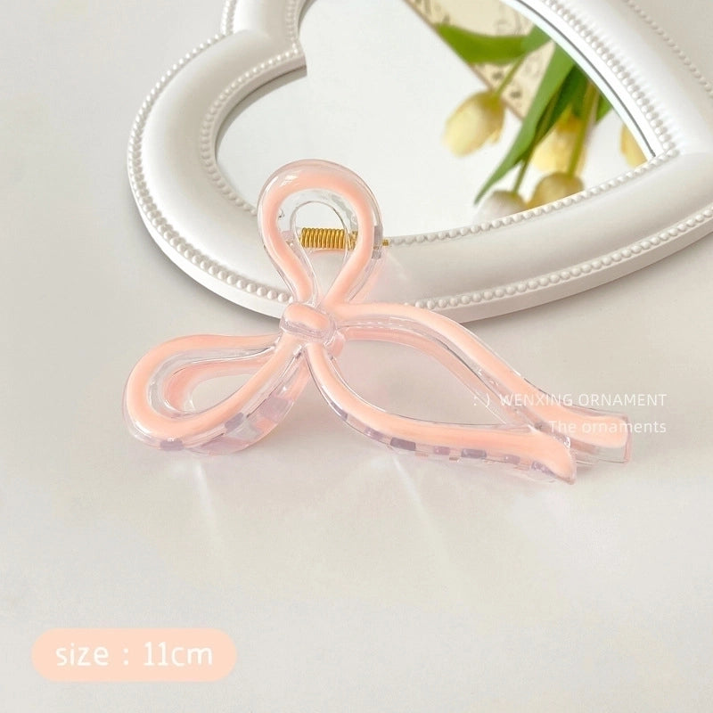 Advanced Sense Bow Hairpin Jelly Color Oil Drop Grab Clip Simple Fresh Shark Clip Internet Celebrity New Women’s Headwear