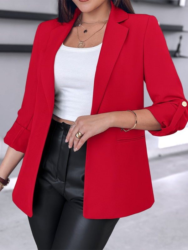 Mature Women Stylish Blazer With Sleeves and Buttons