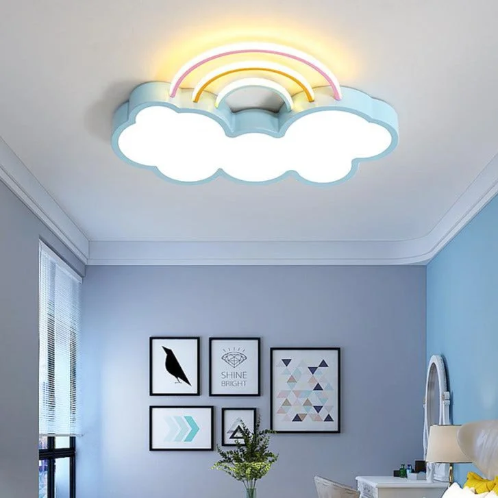 Simple Modern Children's Bedroom Rainbow Cloud Ceiling Lamp