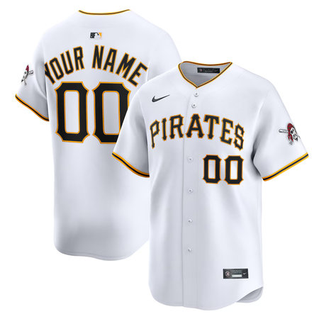 Youth Pittsburgh Pirates Nike White Home Limited Custom Jersey