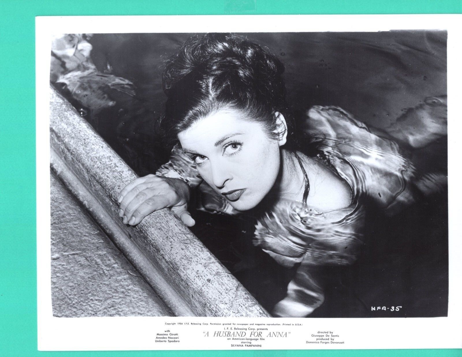 SILVANA PAMPANINI Actress Movie Star 1954 Promo Photo Poster painting 8x10 A Husband For Anna