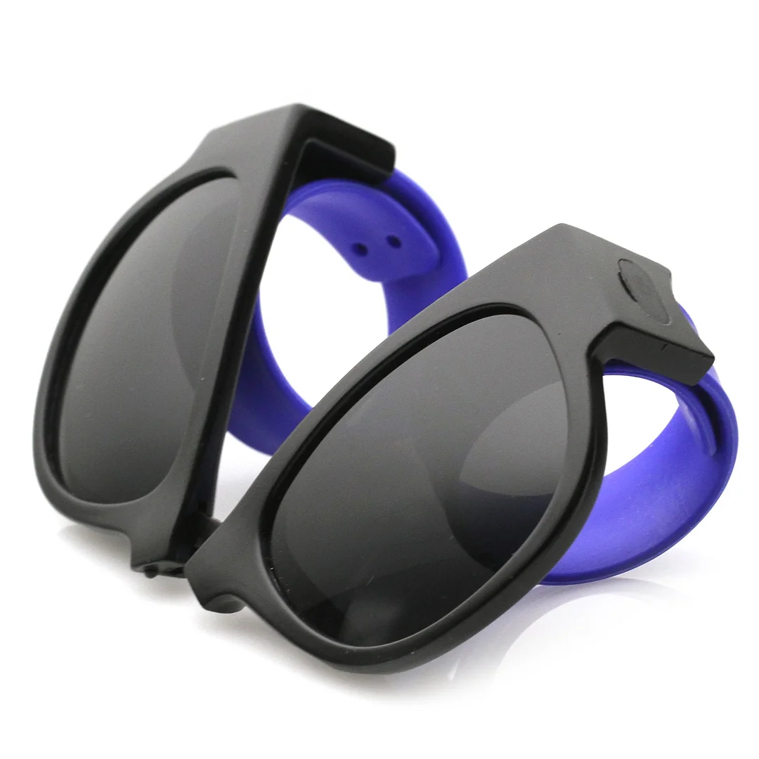 Portable Rubber Snap Arms Square Lens Foldable Horn Rimmed glasses 53mm